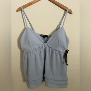Almost Famous Sky Blue Textured Top